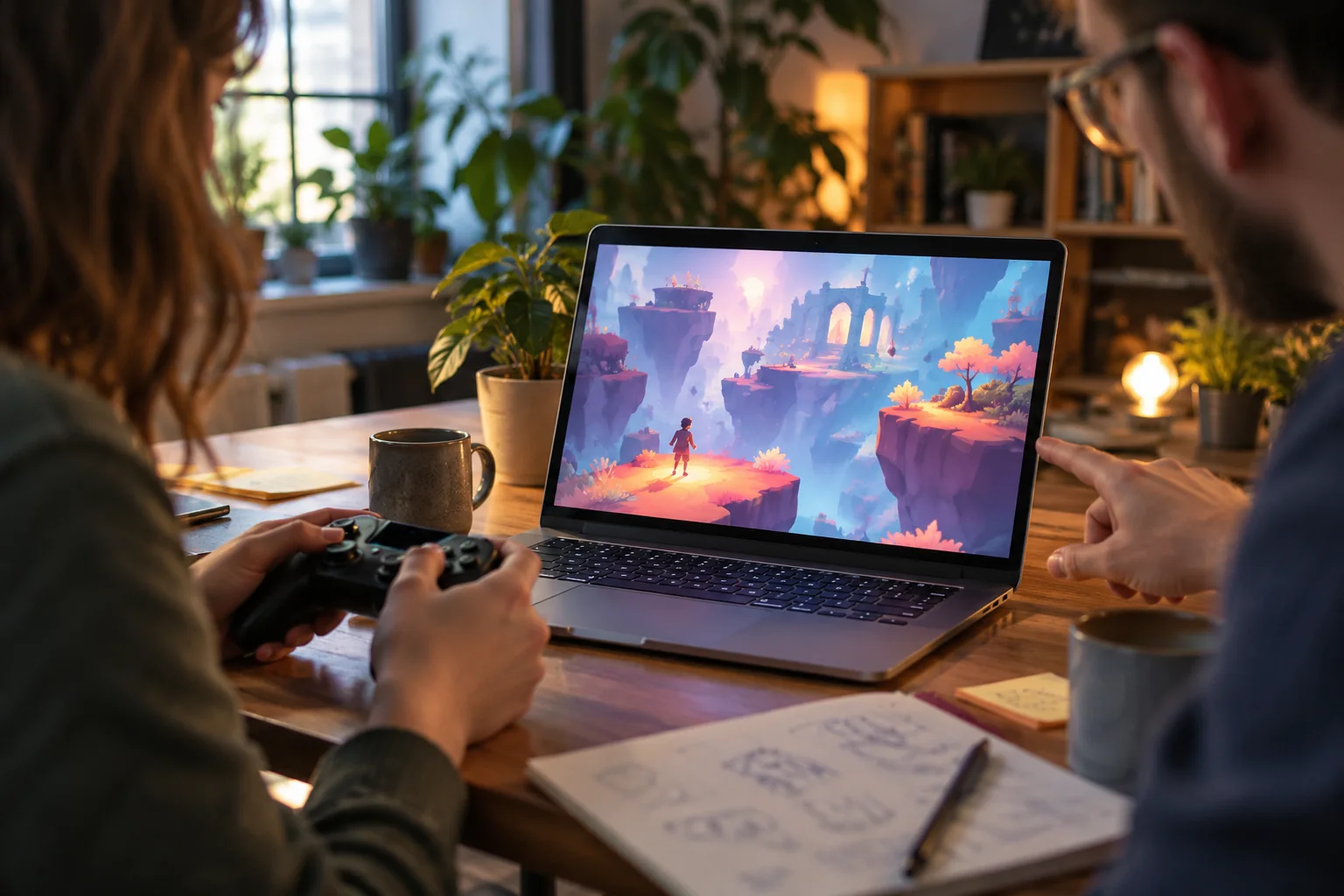 Prototyp gry na laptopie